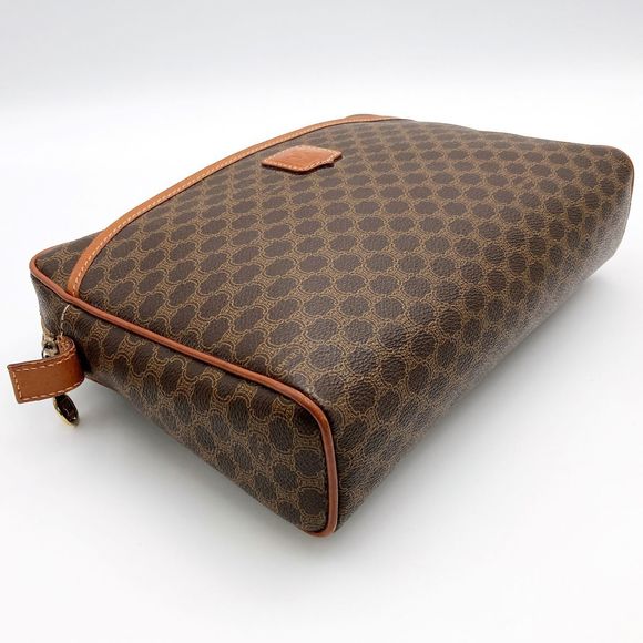 Celine Clutch Pouch Bag Macadam Pattern Brown - Picture 6 of 6